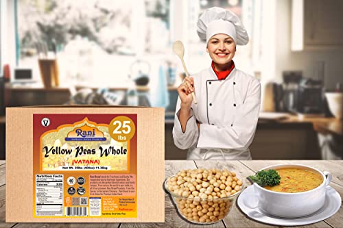 Image of Rani Yellow Peas Whole, Dried (Vatana, Matar) 400oz (25lbs) 11.36kg Bulk Box ~ All Natural | Vegan | Gluten Friendly | Product of USA