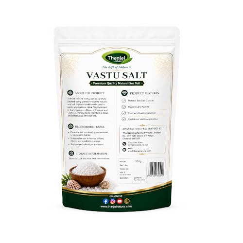Image of Thanjai Natural Premium Vastu Salt 450G Crystals for Home & Office | Natural Crystal Sea Salt for Vastu & Space Cleansing | Suitable for Living Room, Bedroom, Workplace & Meditation Spaces