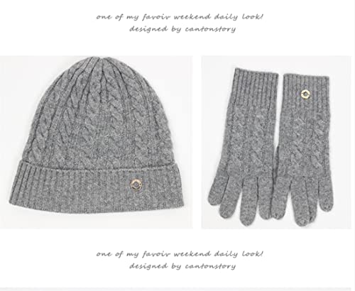 Daisha Warm Cashmere Set,Knitted Cuffed Earflap Caps, Scarves,Gloves,Noble Gifts For Christmas And Birthday. Green, One Size #TOP4