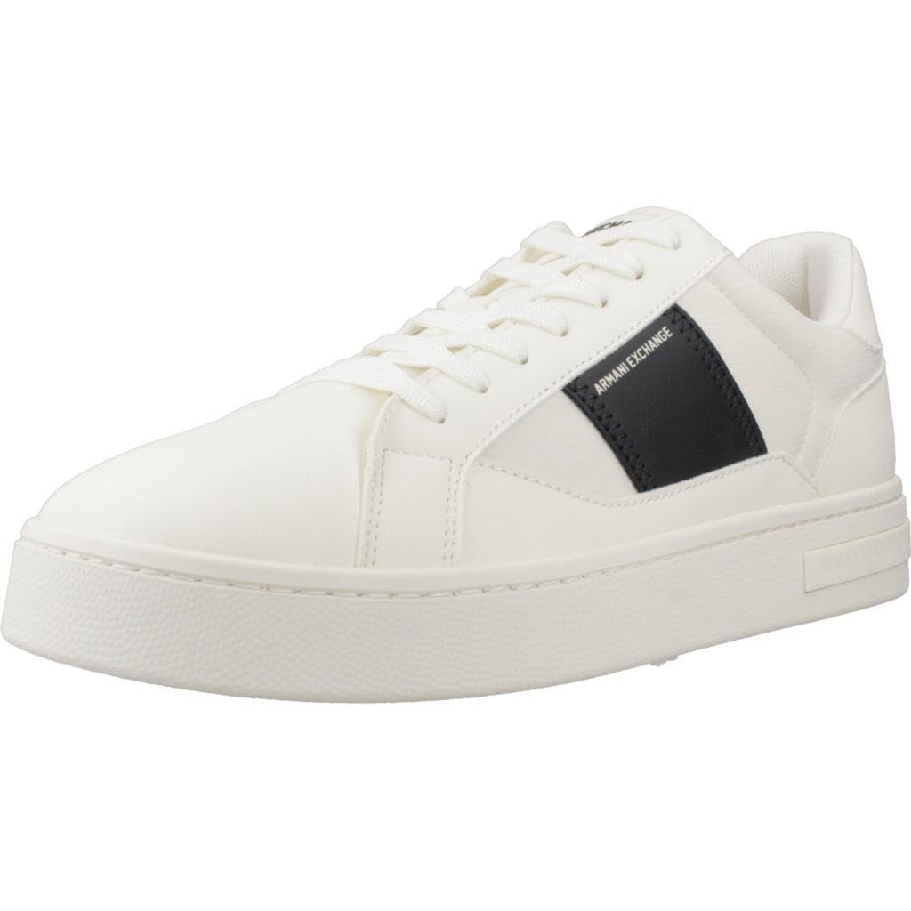 Armani Exchange Hombre Off White Deep Navy Zapatillas Londres Para Color Blanco Y Azul Oscuro, Talla 43,5 Eu, 43.5 Eu