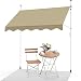 Produktbild VOUNOT Klemmmarkise Balkon mit Handkurbel, höhenverstellbar Balkonmarkise ohne Bohren, UV-beständig, Wasserdicht & Sonnenschutz, 200 cm breit, Beige