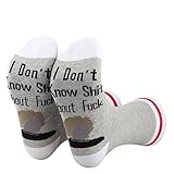 PXTIDY 2 Pairs Tv Show Inspired Socks I Don't Know Shit About Fuck Humor Socks Rude Sarcastic Gifts Tv Show Fans Gift