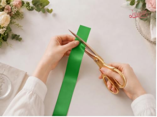 Image of Double Face Emerald Green Satin Ribbon 1-1 /2 inch X 25 Yards Polyester Emerald Green Ribbon for Gift Wrapping Very Suitable for Weddings Party Hair Bow Invitation Decorations and More