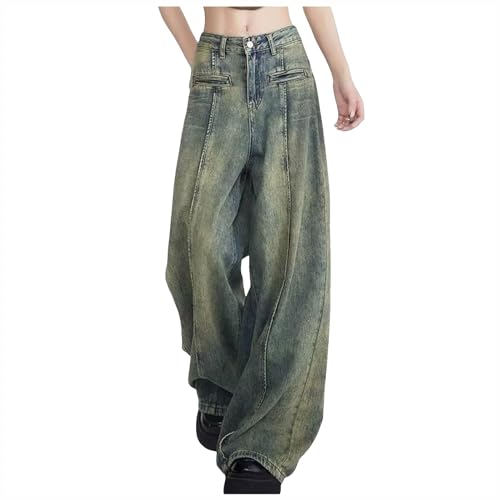 Pantalones vaqueros bajos rectos estilo hip hop retro de mujer