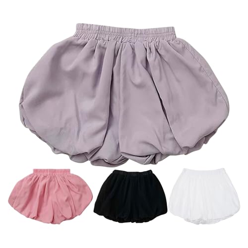 Girls Bubble Shorts High Waisted Puffy Skorts Y2K Mini Skirts Ruffle Hem Bloomers Elastic Waist Cute Shorts Athletic Bottoms3