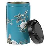 jojofuny Tarro de Té Hermético de Hojalata Azul Tapa Recipiente Metálico para Almacenamiento de Hojas de Té Granos de Café y Dulces Bote Metálico Versátil para Snacks y Viajes
