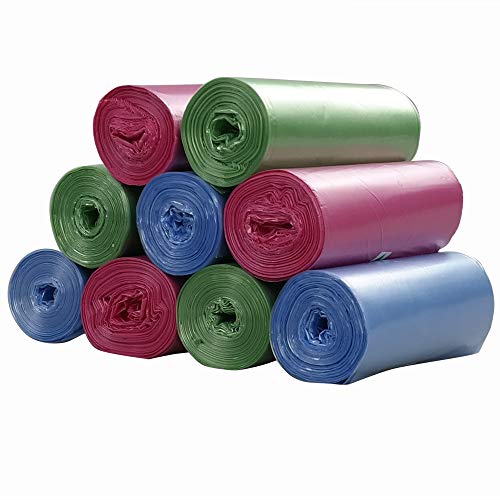 Ordate 20 l Sacchi Spazzatura Sacchetti Pattumiera Sacchi per Spazzatura Sacchetti Immondizia, Colore Blu, Verde, Rosa, 180 Buste / 9 Rotoli