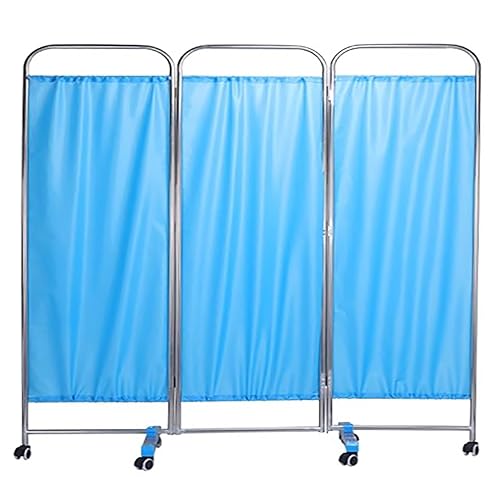 Paravent médical à roulettes bleu 150 cm pour protéger l'intimité - 2