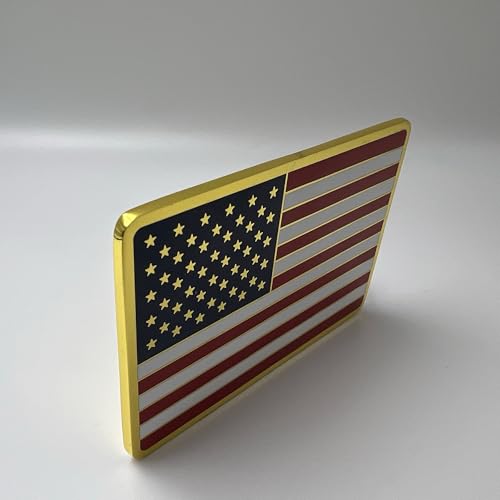 Imán decorativo metal bandera EE. UU. con esmalte y caja miniatura 6