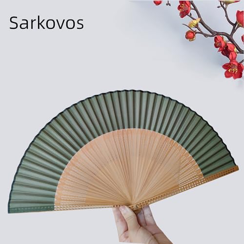 Sarkovos HandHeld Silk Folding Fan with Bamboo Frames 8.66