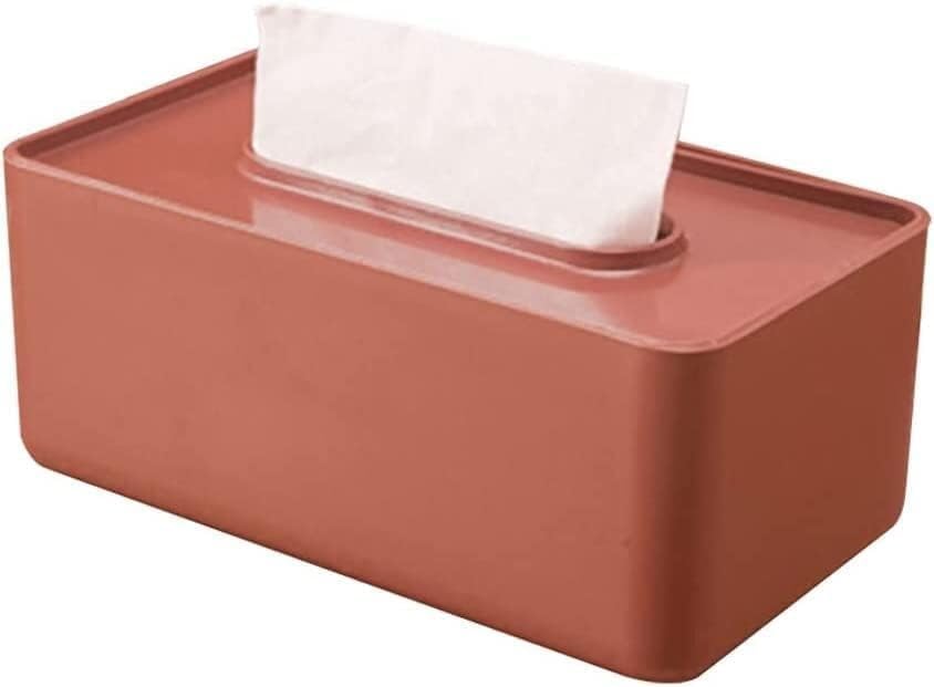 Tissue Holder Dispenser, Tissue Holder， Tissue Box Wet Tissue Box Plastic Desktop Seal Wipes Paper Storage Box Dispenser Holder Household Plastic Dust-proof Napkin Organ(Color:Red)(Color:Red) (Color :