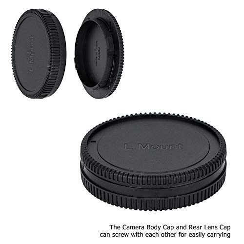 JJC (2 Packs) Body Cap and Rear Lens Cap Kit for Leica L Mount Cameras and Lenses, Fit Panasonic S5II, DC-S5M2, S1, S1R, S1H, DC-S5, Leica SL (Typ601), CL, SL2-S, Sigma FP, FP L