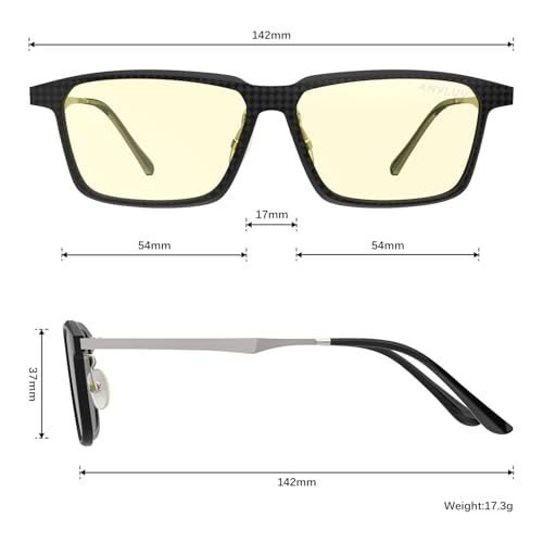 Image of ANYLUV Blue Light Glasses Men, Stylish Square Carbon Fiber Eyewear, Anti Eyestrain, Lightweight Mens Computer Gaming Glasses