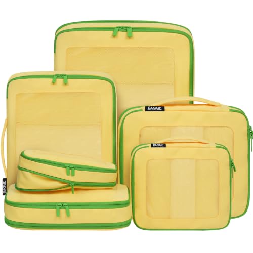 Image of BAGAIL Compression Packing Cubes for Travel Essentials, 6 Set-Yellow