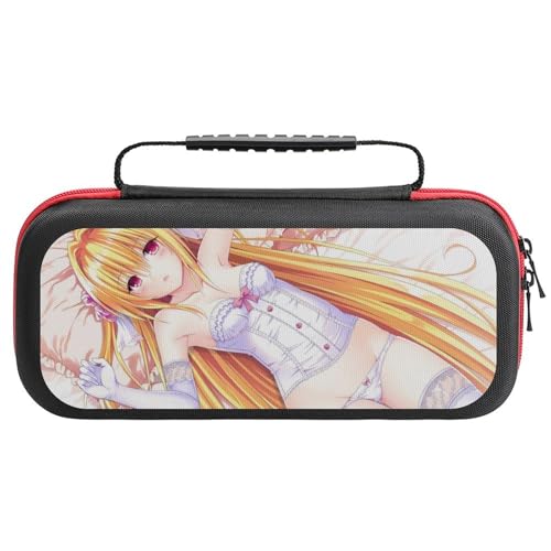 Switch ケース かわいい ToLOVEる 金色の闇 スイッチ 収納ケース カバー ナイロン素材 全面保護 防塵/防水/防汚/耐衝撃 26x11.5x5.2cm Switchに対応 保護用ハードケース 大容量な収納力 アクセサリーポーチ Switch本