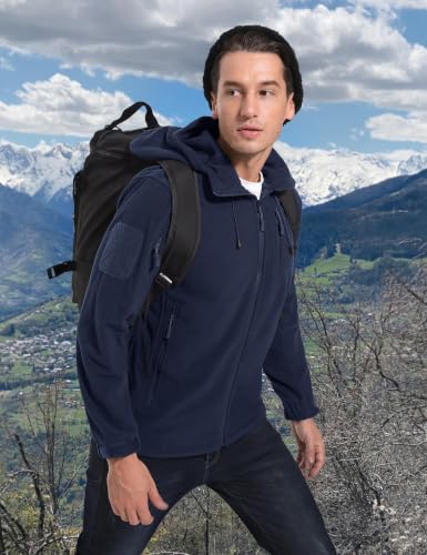 Image of CRYSULLY Men's Tactical Hoodies Jacket Warm Winter Fleece Jacket