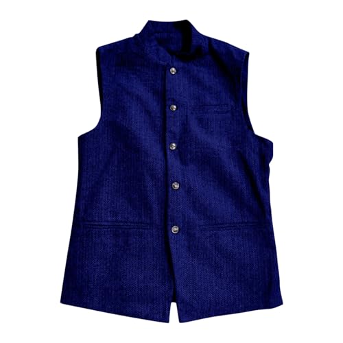 Mens Herringbone Wool Vests Suit Tweed High Collar Waistcoat Single Breasted Slim Fit Retro Vest for Business Casual3