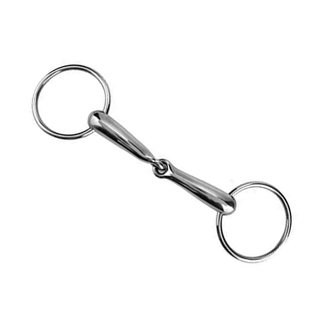 TopHomer Anillo de caballo hueco de acero inoxidable con punta de boca, de caballo suelto para boca, anillo de caballo hueco para montar en la boca, suministros (127 mm)