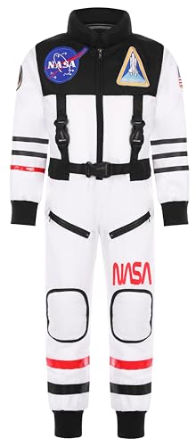 Gomukot Direct Kids Astronaut Costume NASA Space Jumpsuit for Halloween Boys Girls Pretend Role Play Dress Up (5-7 Years)