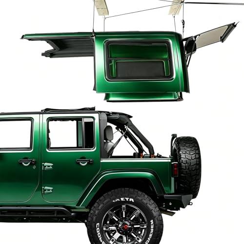 Upgraded Jeep Wrangler Hardtop Lift Fits JK/JL & Ford Anti-Drop Design for 8-16FT Ceilings with 10 T-Knobs