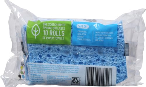 Image of Scotch-Brite Scrub Dots Non-Scratch Scrub Sponge, Rinses Clean, for Washing Dishes and Cleaning Kitchen, 3 Scrub Sponges (Pack of 2)