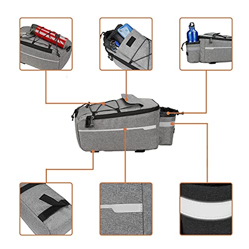 ZIMFANQI Bicycle Rack Rear Carrier Bag 10L Bike Trunk Bag Water Resistant Bike Rear Seat Cargo Bag Cycling Luggage Bag with Silicone Phone Holder