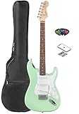Fender Squier Stratocaster Electric Guitar - Surf Green Bundle with Gig Bag, Picks, and Austin Bazaar Instructional Video