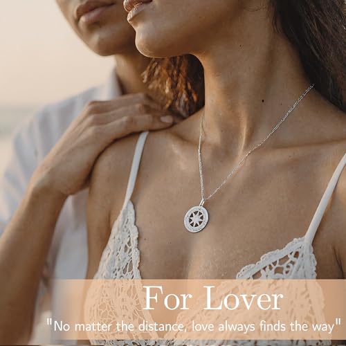 1 Carat Moissanite Compass Pendant Necklace in Sterling Silver – Engraved 'I'd Lost Without You' – Symbol of Love, Direction & Unwavering Bond3