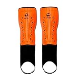 YOBAIH FußBall Schienbeinschoner Erwachsene Fußball Shin Guards Socken Bands Gürtel Fußballschilde Bein Guard Protector Kickboxenausrüstung Karate Sport Trainingsgeräte (Color : Orange)