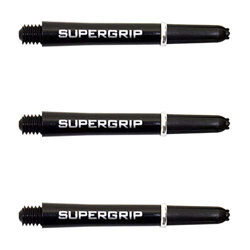 Art Attack Harrows Supergrip Tweenie Dart Shafts, Polycarbonate Stems, Machined Rings, Black & Silver (1 Set) #TOP1