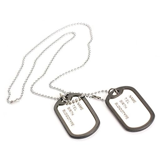 Cymwer double plaques pendentif collier homme pull chaîne militaire armée Style métallique