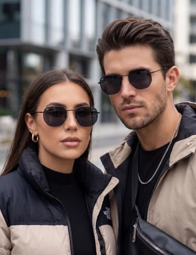 Image of Fastrack Tees Hexagonal Sunglasses for unisex