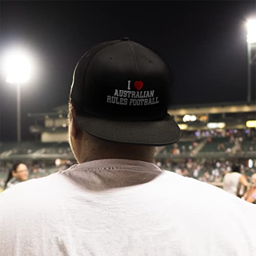 Snapback Hats For Men & Women I (Love) Australian Rules Football Red Heart Sports Lovers Rugby Acrylic Flat Bill Baseball Cap Navy Design Only #TOP2