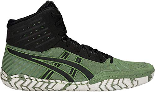 Image of ASICS Men's Aggressor 4 Wrestling Shoes, Cedar Green /Black, Size 12