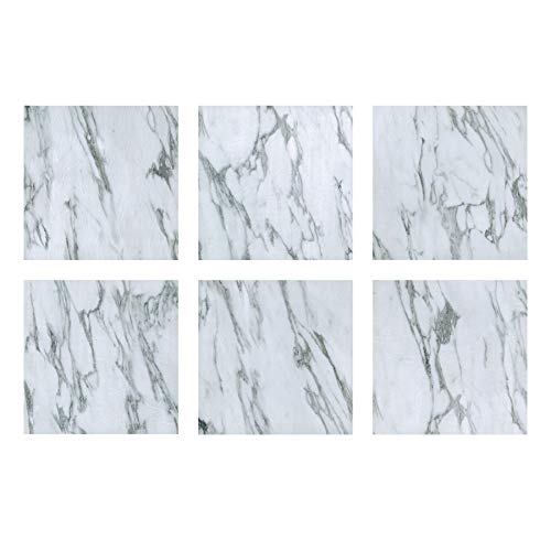 FloorPops FP3329 Opaline Peel Stick Bodenfliesen, Weiß und Cremefarben, 30,48 x 30,48 cm