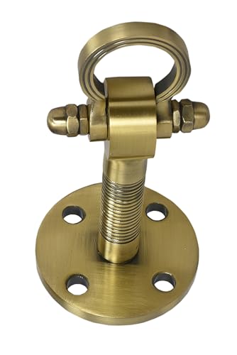 Image of 8 Inch Long Antique Golden Finish Pad Heavy Duty Ceiling Hooks for Hanging Zula for Home with Anchor Bolt Fasteners Suitbale for Hammock Swing Kadu Pack of 2