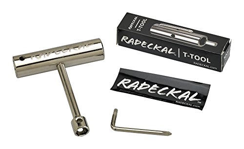 Radeckal Compact Pocket Skate Tool- T Tool All In One Skate Tool For Skateboards, Longboards, Mini Skateboards, And Cruisers- Collapses To A Compact Size To Fit In Your Pocket (Silver) #TOP2