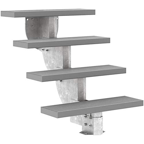 DOLLE Außentreppe Gardenstep 4 Stufen Höhe 74-90 cm Stufen Trimax® 80cm Grau