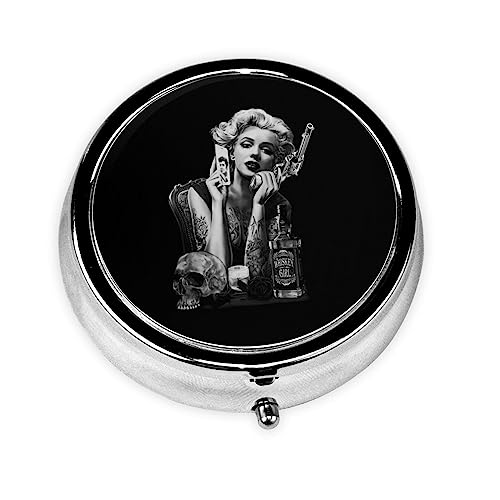 ピルケース Banksy バンクシー マリリンモンロー 携帯用 薬ケース 金属 くすりいれケース ピルボックス 薬箱 コンパクト 薬ポーチ 薬入れ おしゃれ 1日3回 かわいい 小型 丸型 小さい コンパクト 持ち運びやすい 小分け 仕切り付き 小物入れ