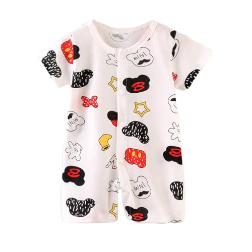 Image of Bold N Elegant Cute Cartoon Print Cotton Newborn Baby Boy Girl Rompers Jumpsuit Baby Onesie Bodysuit for Little Kids