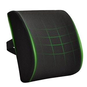 Thorder Car Lumbar Support, Ergonomic Memory Foam Lumbar Support, Car Seat Back Support for Office Chair/Car Seat/Wheelchair, Relieve Back Pain, Washable Cover (Black)