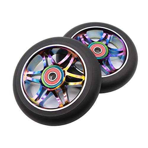 Z-First 2Pcs 110Mm Pro Scooter Wheels With Abec 9 Bearings Fit For Mgp/Razor/Lucky Envy/Vokul Pro Scooters Replacement Wheels … #TOP4