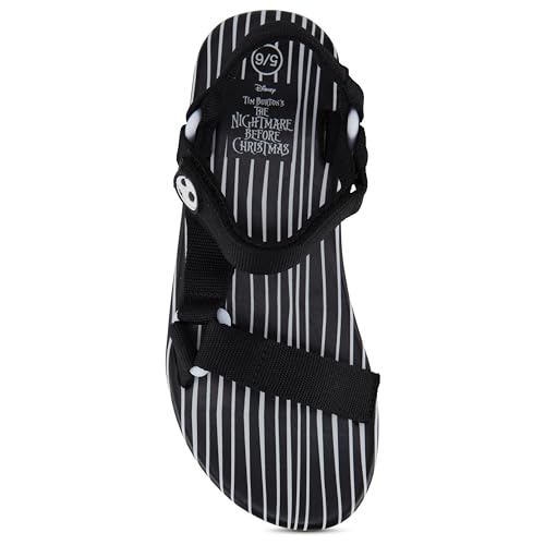 Disney Ladies Nightmare Before Christmas Sandals - Ladies Classic Jack Skellington Double Strap Sandals Slip On Slides Shoes3