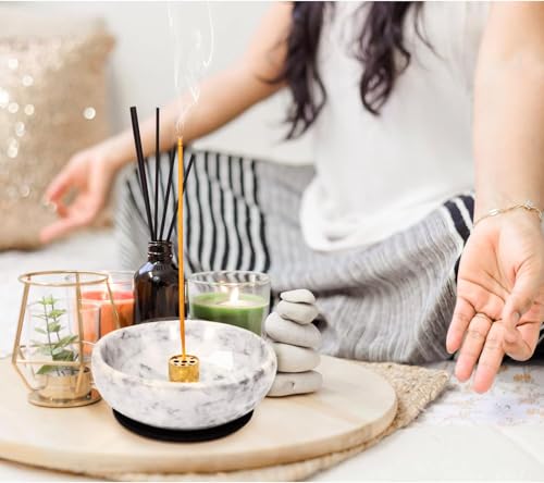 Natural-Marble-Incense-Holder-Incense-Holder-for-Sticks-and-Backflow-Incense-Handmade-Stick-Incense-Holder-Ideal-for-Smudging-Incense-Burning-DecorationEasily-Grab-All-Incense-Ash-Grey Natural Marble Incense Holder Incense Holder for Sticks and Backflow Incense Handmade Stick Incense Holder Ideal for Smudging Incense Burning DecorationEasily Grab All Incense Ash Grey