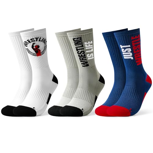 Moyel 3 Pair Baseball Wrestling Gifts for Men Funny Wrestling Baseball Socks for Men