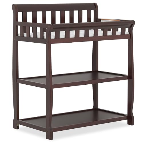 Dream On Me Ashton 2-in-1 Changing Table & Nightstand in Espresso – Solid New Zealand Pinewood,...