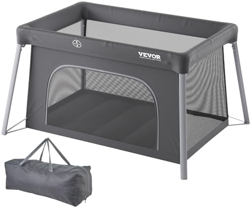 Guava Lotus Travel Crib 3-in-1 Travel Crib (Dark Grey) Portable