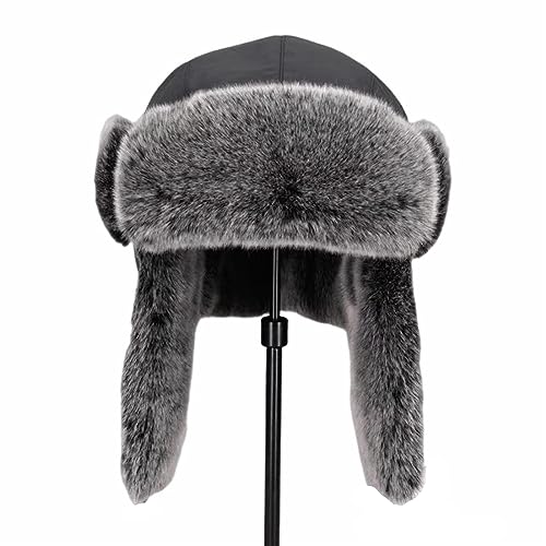Image of Hat Men and Women Winter Skiing Cap Warm Faux Fur Hunting Trapper Hat