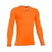Under Armour Boys' ColdGear Armour Crew, Blaze Orange/Graphite, Youth Medium