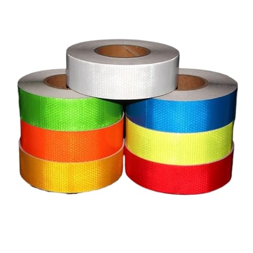 LZYXFP 5cm*50m High Visibility PVC Warning Tape Reflective Vinyl Tape Reflector Stickers Materials for Vehicle Truck Car Trailer Safety(Flu-Green)